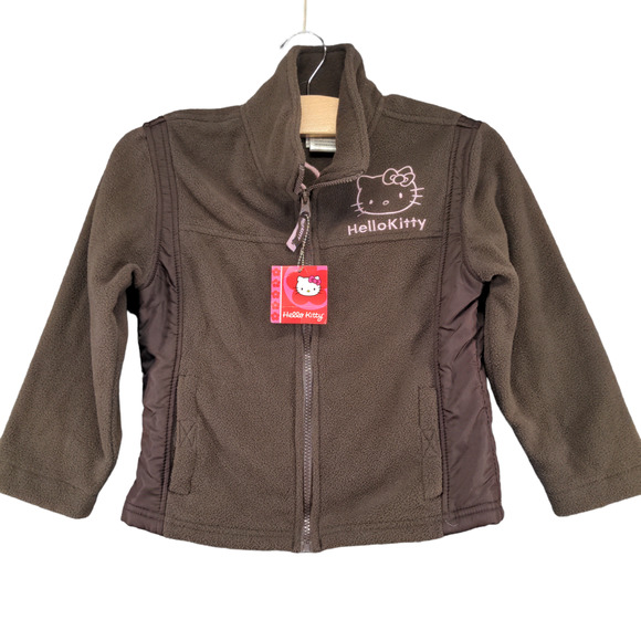 Hello Kitty by Sanrio Kids Girls Full Zip Fleece Jacket 6X Brown W/Tags 2009 - Picture 1 of 15